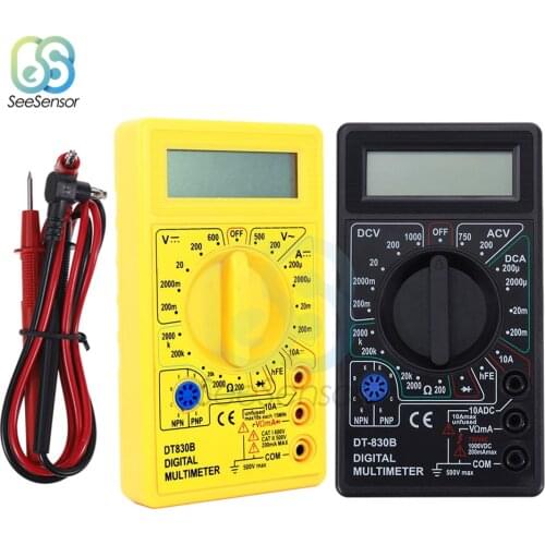 LCD Digital Multimeter AC DC 750V 1000V Digital Mini Multimeter probe For Voltmeter Ammeter Ohm Tester Meter