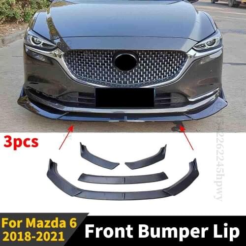 Spoiler Deflector Guard Decoration Tuning Accessories Modified Trim Front Bumper Lip Chin For Mazda 6 2018 2019 2020 2021