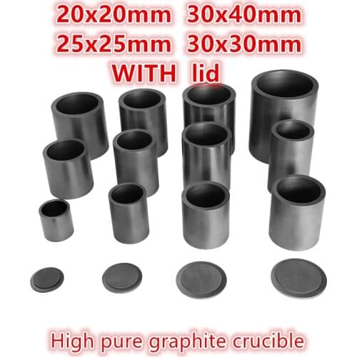 Hot Sales High-strength High-density High-purity 99.95% Graphite smelting crucible with lid for precious metal smelting analysis