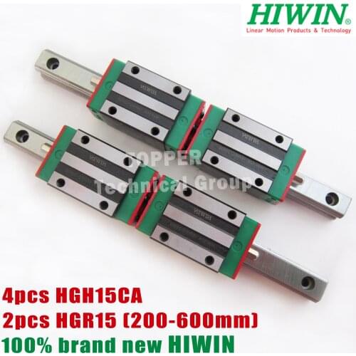 HIWIN HGH15CA ZAC slide block with 200/300/400/500/600mm HGR15 linear guides rail class C for CNC parts