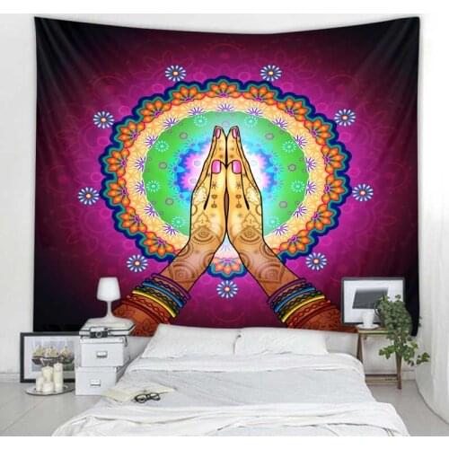 Indian Meditation 7 Chakra Pattern Tapestry Wall Mount Mandala Tapestry Wall Cloth Bohemian Psychedelic Yoga Mat Home Decor