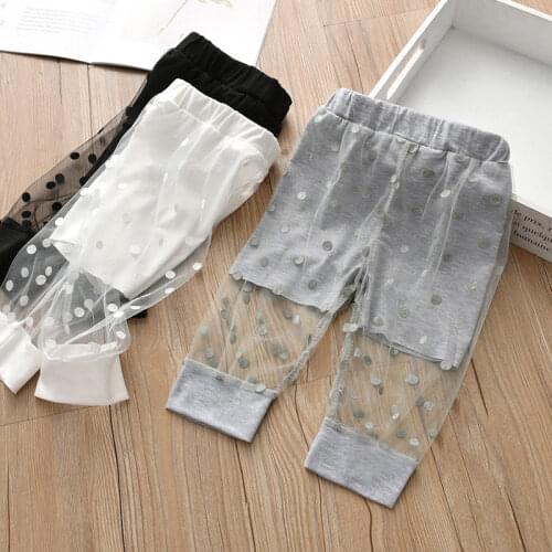 Girl Capris Pants Summer Children Mesh Leggings Anti-Mosquito Thin Fashion Kids Leggings