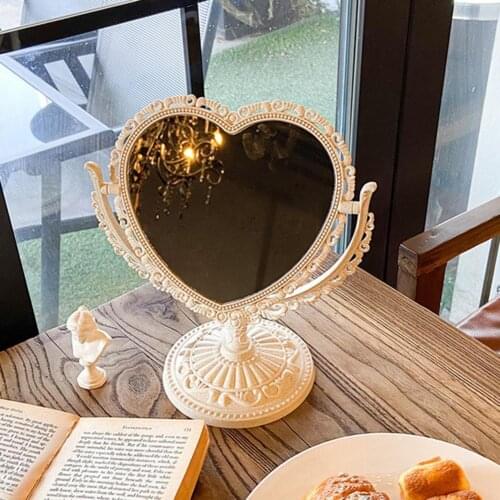 Pocket Compact Mirrors Cosmetic Mirror Functional Durable Desk Type Vintage European Style Makeup Mirror for Makeup