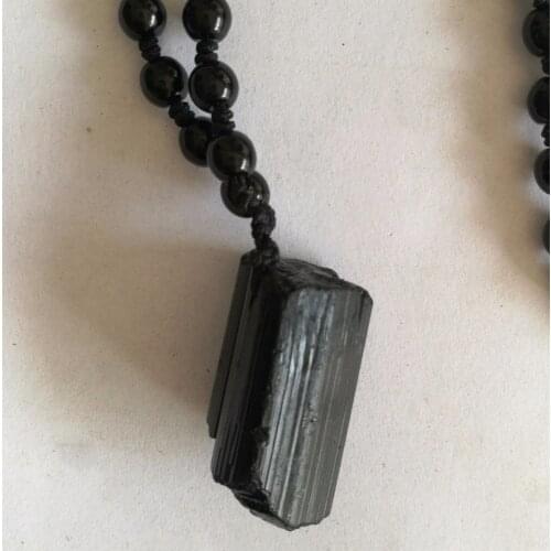 Larger particles Irregular Shape Stone Pendulum Natural Black Tourmaline Pendant Fashion Jewelry