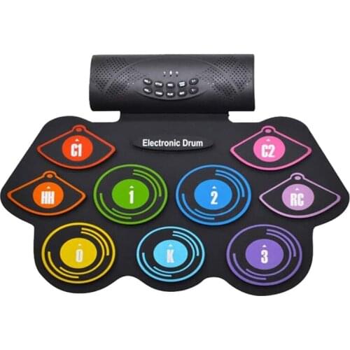 Electronic Drum Set Electronic Drum Kit 9 Pads Roll-Up Practice Drum Set For Kids And Adult Beginner Drummers Great Gift