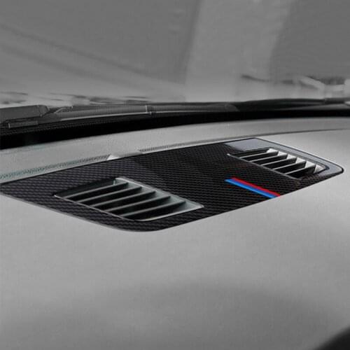 Carbon Fiber Car Interior Dashboard Air Conditioning Outlet Vent Cover Sticker Trim For BMW 3 Series E90 E92 2005- 2011 2012