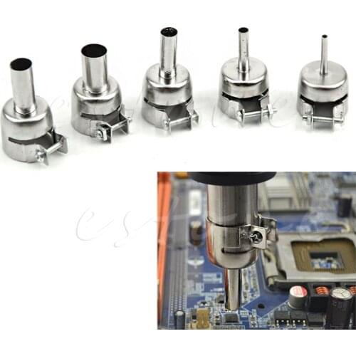 5Pcs New Hot Universal Heat Gun Resisting Nozzles Heat Air Guns Silver 45x24mm