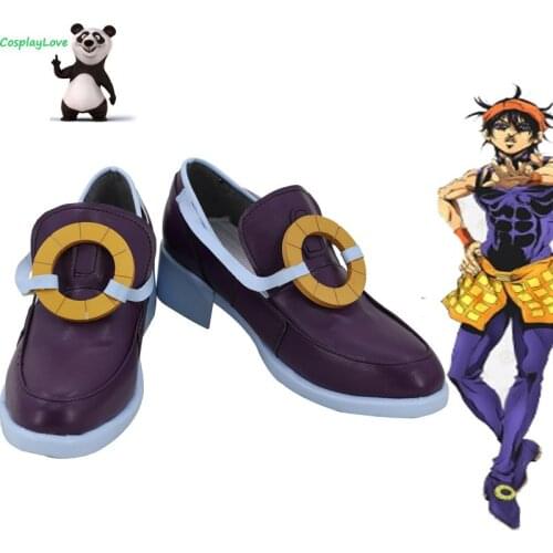 JoJos Bizarre Adventure: Vento Aureo Golden Wind Narancia Ghirga Purple Cosplay Shoes Long Boots Custom Made CosplayLove