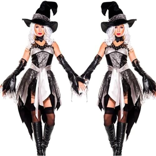 New arrive Sexy Witch Costume Deluxe Adult Womens Magic Moment Costume with hat