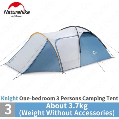 Naturehike Knight UPF50+ Camping Tent Outdoor Double Layer One room one hall Self-driving Family Tent Waterproof Picnic Travel