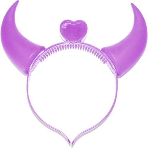 2020 New LED Devil Horn Light Up Headband Flashing Horn Halloween Christmas Party Decor Drop Ship Support