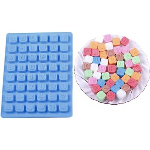 48 holes 28.3*18 Silicone Chocolate Molds Handmade DIY Ice Lattice Mold Handmade Soap Mold Letters Numbers Symbol Of Alphabet