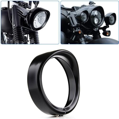 5.75'' Motorcycle Led Light Trim Ring for Head Light Fog Lamp Bracket Mounting Decorate Visor Ring Kit