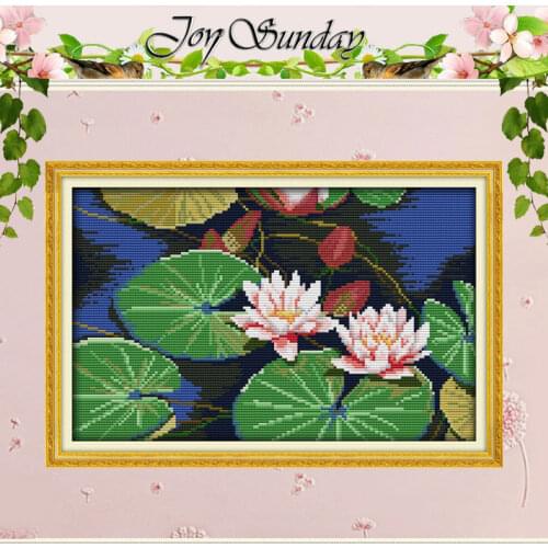The Water Lily (2) Counted Cross Stitch 11 14CT Cross Stitch Sets flowers Cross Stitch Kits for Embroidery Home Decor Needlework