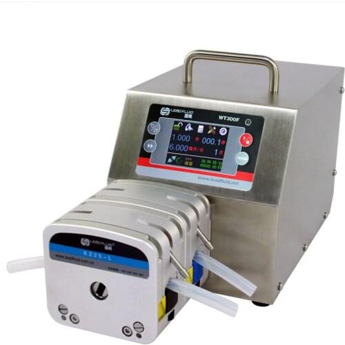 WT300F 2xKZ25L AL pump head Big Flow Intelligent Dispensing Peristaltic Dosing Filling Pump Lab Industry Pump 0.25-3500ml/min