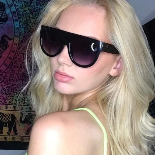 Pilot Big frame Flat top Woman Sunglasses fashion luxury Brand gradient mens glasses retro Vintage Ladies sunglasses Unisex