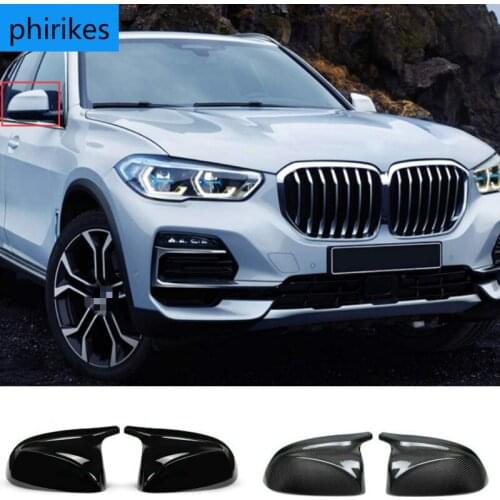 1 Pair For BMW X3 G01 X4 G02 X5 G05 2018 2019 2020+ Carbon Fiber Mirror Cover Side Door Rearview Cover Caps