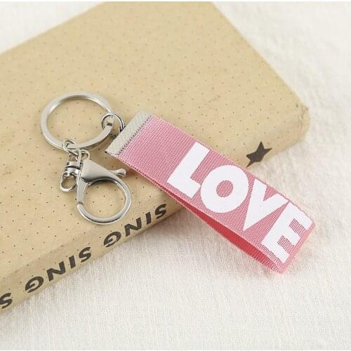 1PCS Fashion New letter ribbon key ring pendant Keychain Jewelry YS-320