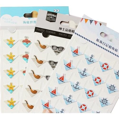 24 pcs/lot DIY Ocean series cute Paper Stickers for Photo Albums Excellent Handwork Frame Decoration paper for Scrapbooking set