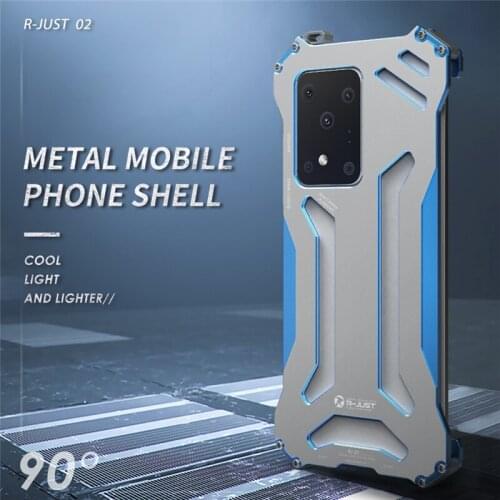 R-JUST Aircraft Aluminum Bumper Case for Samsung Galaxy S20+ S20 Plus Anti-knock Shockproof Metal Frame S20 ultra Back Cover