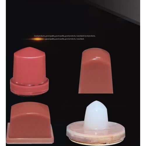 Free Ship Pad Printing Rubber Head Small Aluminum Plate Base Pneumatic Machine Round Transparent Red