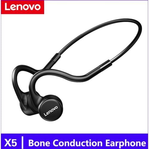 Lenovo X5 Bone Conduction Headphone Wireless Bluetooth Earphones 5.0 Stereo Neck Sport Headset IPX8 Waterproof Earbuds With Mic