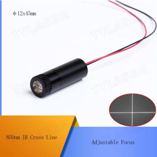 D12X45mm Focusable 850nm 30mw 50mw 100mw 150mw Cross Line Laser Module Adjustable Focus