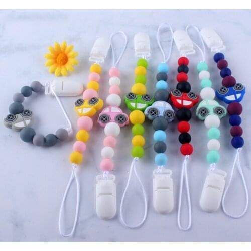Baby Care Universal Holder Leash For Pacifiers Nipples Clip Chain Infant Child Cartoon Soother Beaded Chains Teethers
