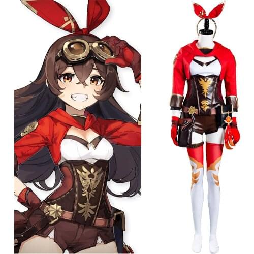 Genshin Impact Amber Cosplay Costume Jumpsuit Outfits Halloween Carnival Suit