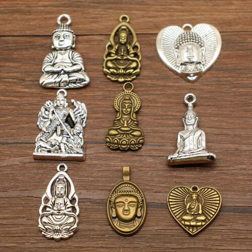 Hot 2pcs Buddha Charms For Bracelet Necklace Jewelry Diy Craft Accessory