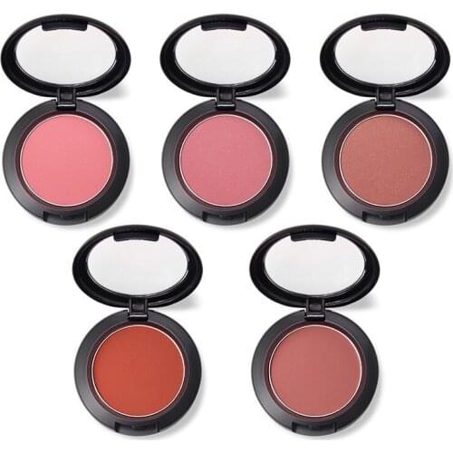 Hot Selling Single Color Blush Face Cheek Pressed Powder OEM Blusher Palette with Brush