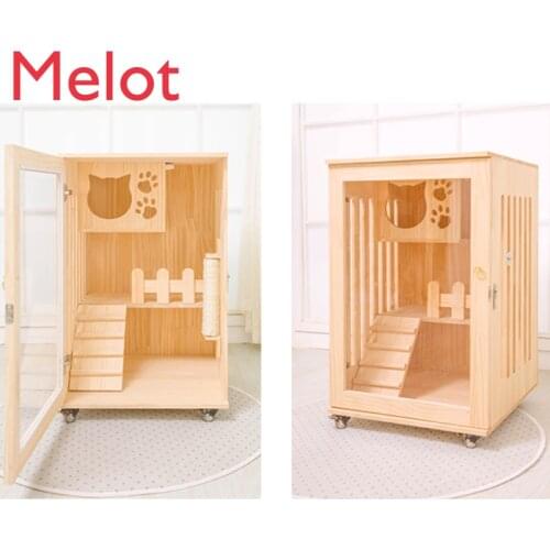 Cat Villa Cat Cage Oversized Cattery Luxury Cat Cabinet Cat Nest Kitten Room Double-Layer Three-Layer Home Apartment Family