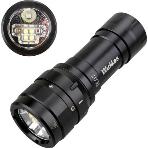 Wurkkos DL07 New Four LED Diving Flashlight Cree XPL-HI Dive Flashlight 3000lm 26650 USB-C IPX8 Torch with Magnetic Control
