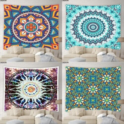 Mandala Floral Aesthetics Tapestry Psychedelic Exotic Artist Home Decor Background Wall Hanging Living Room Bedroom Tapestries
