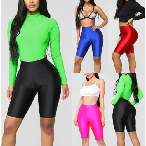 Fashion Women Cycling Shorts Dancing Gym Biker Workout Spandex Leggings Knee Length Active Sports