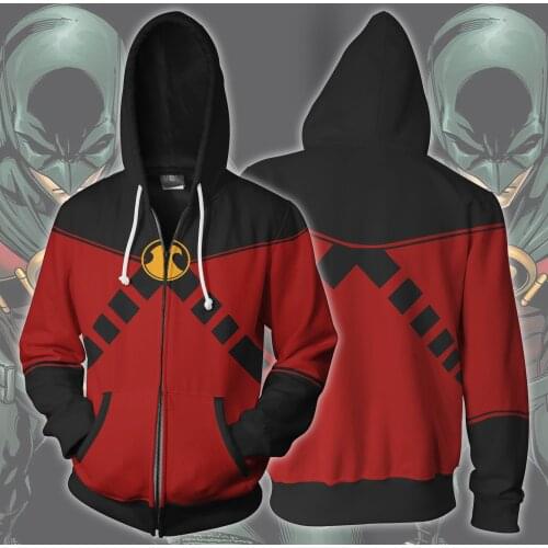 Plus Size 3D Printed Hooded Zipper Clothing Men Hooded Sweater Cosplay Costume Halloween Costume Hoody Top
