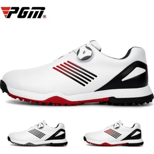 NEW PGM Sports Shoes Mens Golf Waterproof Shoes Rotating Retractable Shoelace Non-slip Studs Men Tennis Baseball Sneakers