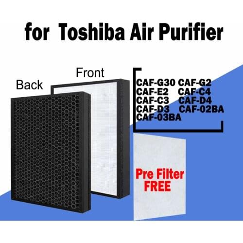 Air Purifier Filter Replacement H13 Hepa Carbon Filter for Toshiba CAF-G30, CAF-G2, CAF-E2, CAF-C4, CAF-C3, CAF-D4