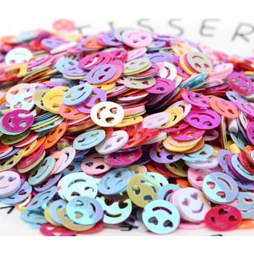 Paillettes 9mm Smiley Face PVC Loose Sequins for Sewing Embellishment Findings Wedding Handcraft Women Clothes Accessories 20g