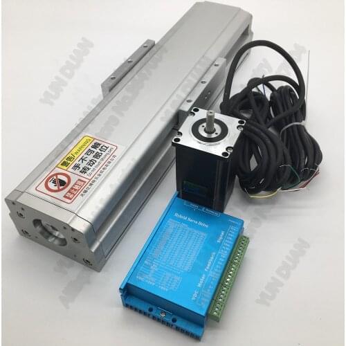 800mm Fully Enclosed Guide actuator Linear Module 16mm Ballscrew Sliding Table Workbench & 57mm Closed Loop Motor Driver kits