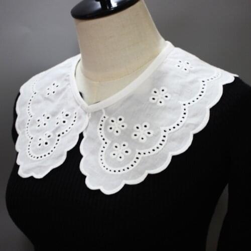 Hollow Embroidered Polyester Women Detachable Fake Collar False Shirt Blouse for Womens Girls Clothing Accessories