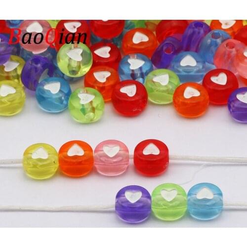 100/200/300/400/500pcs Transparent Mixed Color Acrylic Letter Beads For Jewelry Making Handmade Bracelet Necklace DIY Love Gift