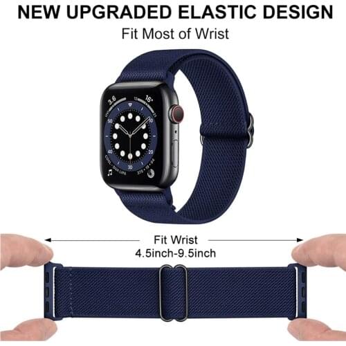 New Elastic Nylon Watchband For iWatch 42mm 38mm Belt Bracelet For Apple Watch Band Series 6 SE 5 4 44mm 40mm Solo Loop Strap