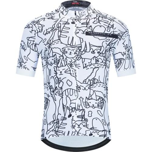 SPEED RIDING COOL qualityshort sleeve cycling jersey 2020 Pro downhill mtb jersey de BMX bike sport cat drawing racing ciclismo