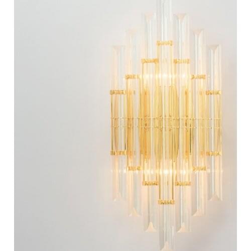 Modern LED Wall Lamp for Living Room Bedroom Sofa TV Background Wall Light Home Decoration Creative Crystals Wall Sconce Lamp