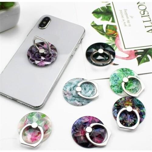 Succulents Mobile Phone Finger Ring Holder Stand Cat For iPhone XS MAX XR 11 For Huawei Mobile Phone Stand Tablet Mount Grip