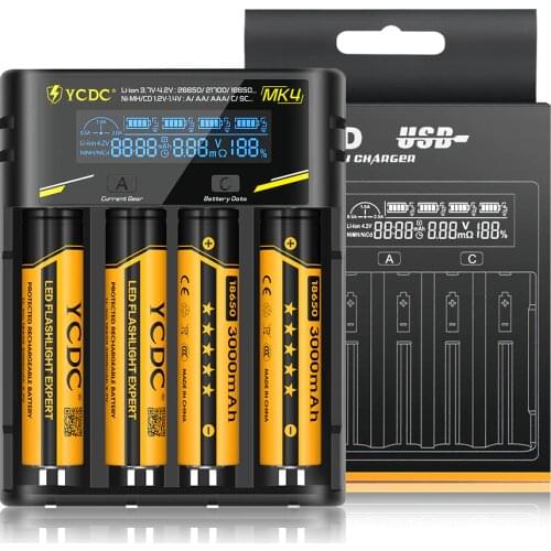 Universal LCD Battery Charger for 18650 26650 21700 18350 AA AAA 3.7V/3.2V/1.2V NiMH Battery 18650 Smart Charger