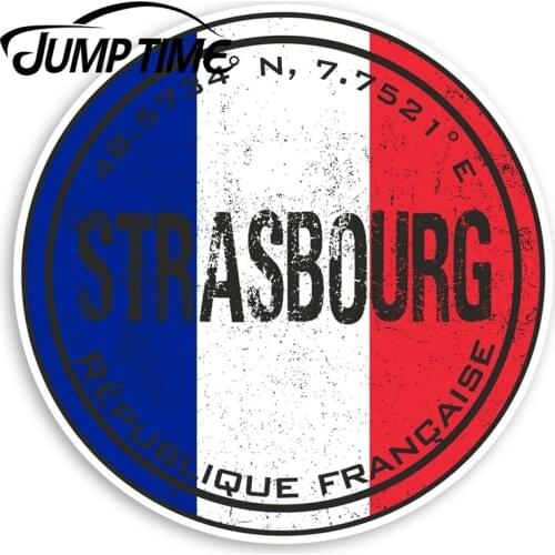 Jump Time Strasbourg France Vinyl Stickers - Flag French Sticker Luggage Window Bumper Decal Waterproof Car Accessories