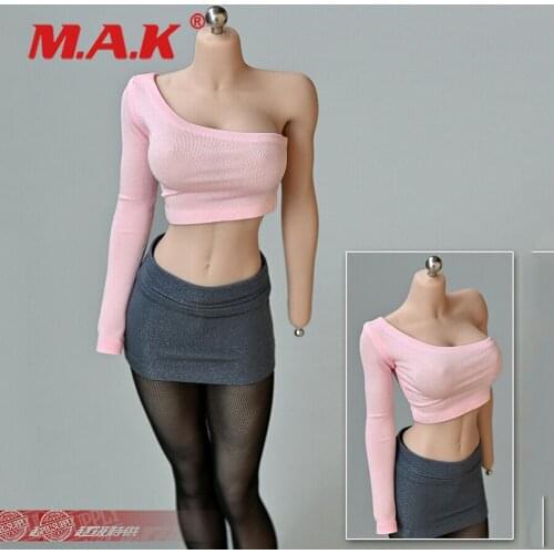 1/6 Female Tight T-shirt Clothes Model Mini Sleeveless Vest Fit For 12inch TBL Figure Body Doll 5 Colors