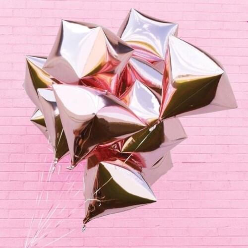 1pc 24inch 4D Cube Square Diamond Round Aluminum Balloons Baby Shower Happy Birthday Decoration Foil Balloon Wedding Celebration